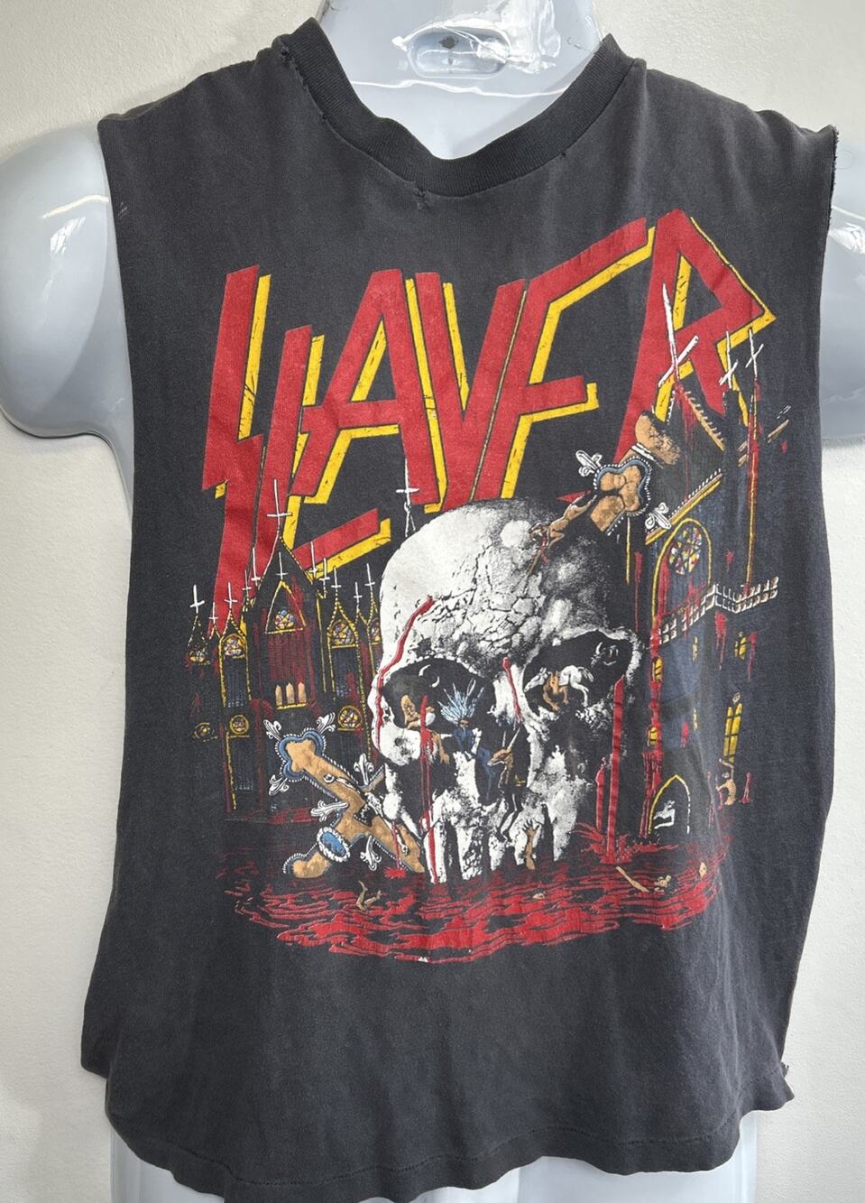 Slayer 1988 Vintage T-Shirt M World Sacrifice Tour Rock Tee Original Hanes USA
